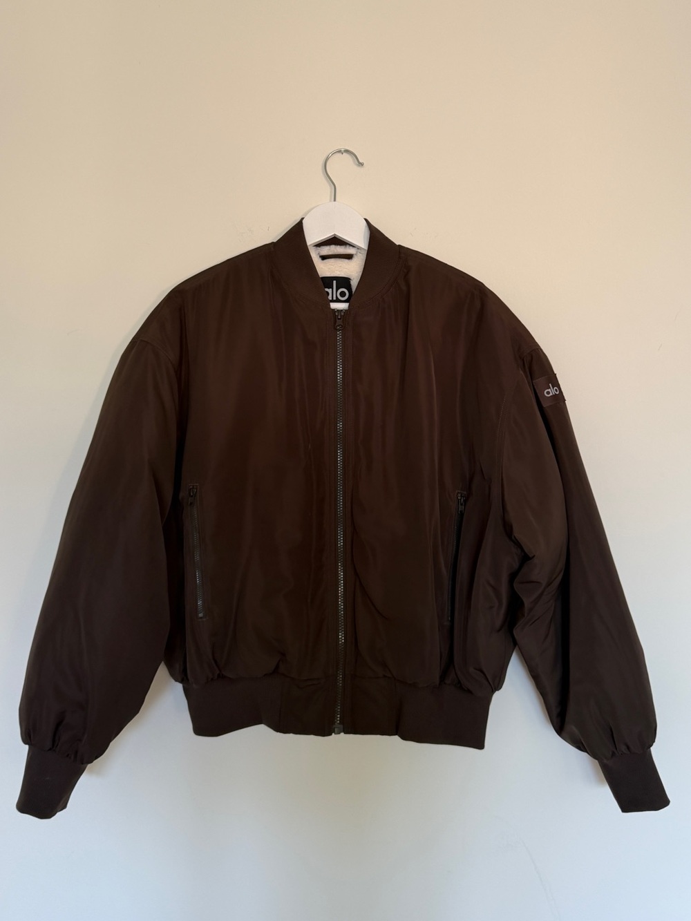 ALO Urbanite Faux Fur Bomber Jacket - Espresso